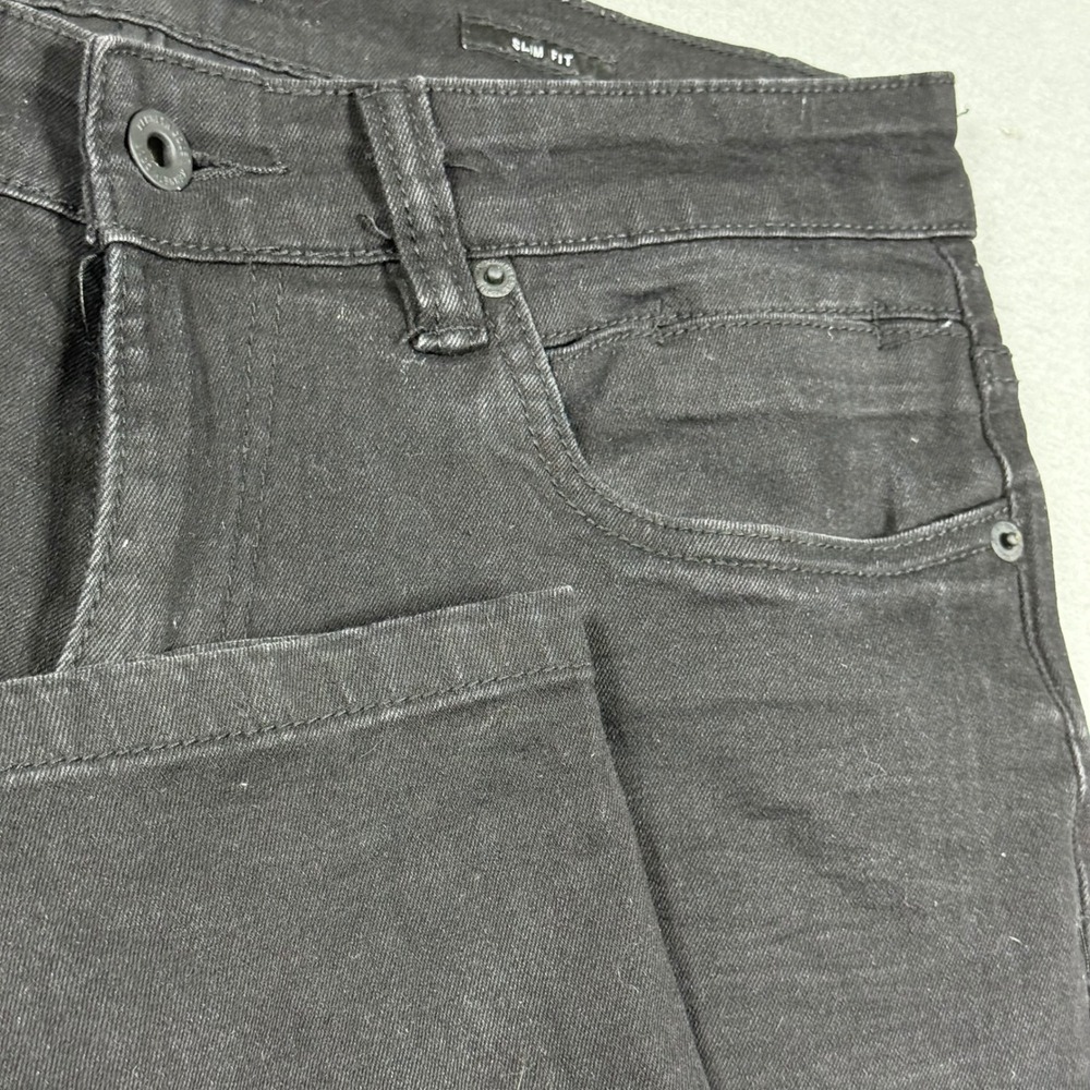 Kenneth Cole New York Mens Slim Fit Jeans Black Denim Pants 30x30
